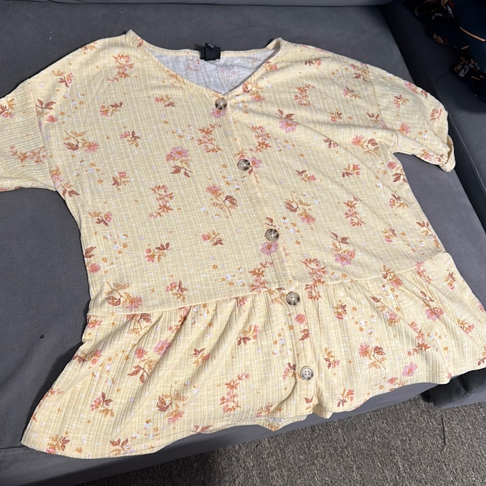 Plus size kids peplum blouse